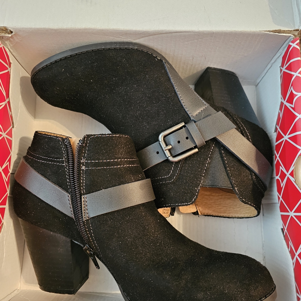 Rampage Black Ankle Boots with Strap Accent
